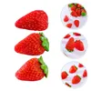 Party Decoration 12 Pcs Simulated Strawberry Decorate Artificial Fruits For Lifelike Cake