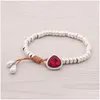 Bijoux de mode perlé mignon mignon romantique coeur de cristal coréen couple à main perles faites bracelet amitié gouttes de cadeaux Bracelet dhjxq