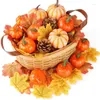 Decoratieve bloemen kunstmatige pompoen Halloween krans decoratie accessoires dfall oogst decor props mini