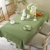 Tkanina stołowa czyste bawełniane obrus hurtowy proste kolory myjone okładkę Wedding Strzelanie tło zielone mantele