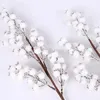 Fleurs décoratives 3pcs Baies blanches artificielles tiges de Noël Berres Berres pour arrangement