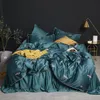 Luxury Silk Bedding Comfort Size Size Cama IMitation Cubierta de cama impresa Capa de la cama King Size Cubierta de almohada 4 piezas T2004157480779