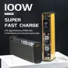 PD100W Banque d'alimentation 21700 Étui de batterie de bricolage 20000mAh PPS 100W Écran d'affichage LED pour téléphone portable Transparent Punk Fast Charge