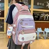 Bolsas escolares Medio para niñas adolescentes Mochila estudiante Mujeres Magpack coreano Nylon Schoolbag