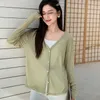 2024 Primavera/verão Fino Tencel Cardigan Roupas Sol Roupas da Feminina Coreana Edição Longa e Lazy-deco