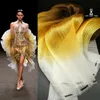 Gradientowy kolorowy teksturę plisowana organza tkanina siatkowa DIY Kształt ręcznie robiony modny suknia ślubna projektant Doration Tkanina 240328