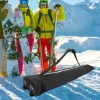 Sac de ski de ski Sac de rangement de snowboard avec roues de grande capacité accessoires de sports en tissu oxford pour sking extérieur 194 x 32 cm