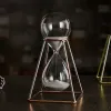 Metal 30 minutos Timer de ampulheta Arte moderna Ornamento de vidro Tempo Hourglass Office Creative Office Living Desktop Home Decoration