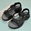 Sandalen schnell trockener Sommer Herren echter Leder Männer Strand weich bequeme Watschuhe im Freien, All-Match Coole Roma Flats