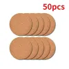 50pcs Natural Round en bois Slice Cup Mat Coaster Tea Thé à café Tasse de boissons pour bricolage pour table de table de bricolage PAD DURIBLE