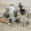 Barista Coffee Tamper Keychain Coffee Machine Handle Moka Pitcher Keyring Portable Coffeeware Espresso Accessories Gift