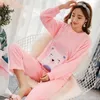 Vêtements à la maison jinuo automne d'hiver pyjamas pyjamas mince à manches longues pyjamas set étudiant en survêtement