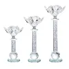 Kerzenhalter 3PCS -Säulenhalter Teelight Candlestick Europäische romantische elegante Candelabra für Home Tabletop Esszimmer Dekor Ornament