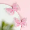 Haaraccessoires 5 paren/lot 2024 Glitter Parreny Bow Clips Butterfly Baby Hairpins Holiday Gift Kids Girls