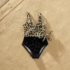 Patpat Family Matching Black Splice Leopard Swim Trunks Shorts och Swimsuit i ett stycke