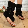 Sandals Boots d'été pour femmes ouverts ouverts Pildeaux plats Chaussures de design Fashion Roman Sandales Femmes Plus taille 35-43 Sandalias Mujer