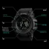 Skmei podomètre Digital Sport Watches Mens Altimeter Thermomètre Mémoral Tracker Corloge de bracele