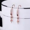 Boucles d'oreilles en peluche 925 Drop en argent sterling 8-15 mm perle ou perle ronde semi-monte Femmes beaux-bijoux