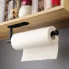 4pcs montagem na parede toalha de papel higiênico adesivo adesivo preto prata cozinha rolo de papel suporte pendurado na pegal rack de banheiro conjunto