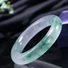 Bangle Good Floating Jadeite Flower Jade Round Armband Kvinnor Fina smycken High Burma Jades Bangles