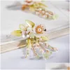 Clip per capelli Barrette 2pcs Flower Hairpins Chinese Ornament Pearl Bride Ornament Colof Fringe Vintage Tiaras Gioielli Delivery Delivery Delivery Hai Dhcit