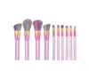 Pincéis de maquiagem 10 PCs Conjunto de pincel de maquiagem profissional Synthetic Foundation Shoeshadow Brush Light Green Transparent Handles Brushes9858564