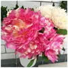 Dekorativa blommor Konstgjord blomma av fransk pion fem head Super Large Imitation Wedding Decoration