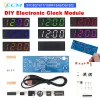 Colorful Digital Clock Electronic Kit STC8G1K17/15W413AS/DS1302 DIY Electronic Clock Kit Time Week Temp Date Display USB Powered