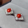 Orecchini per borchie COLIfe Jewelry 925 Silver Red Coral 5mm 7mm Regalo prezioso per ragazza