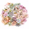 Kwiaty dekoracyjne 100pcs 2cm wielokolorowa stokrotka głowica mini jedwabny sztuczny sztuczny do złomu koronnego Wedding Wession Decor Dekar DIY Garland