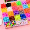 Creative Colorful Loom Bands Set Rainbow Bracelet Making Kit DIY Rubber Band Woven Bracelets Craft Toys For Girls Birthday Gifts