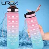 1 Liter Water Bottle Motivational Sport Leakproof Bottles Drinking Outdoor Travel Gym Fitness Jugs For Kitchen Cups 240409