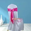 Red Color Free Tie Lycra Chair Band With Satin Sash Bow para capa de casamento Chave Evento Party Hotel Decoration