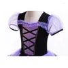 Scenkläder barnflickor Halloween Pumpkin Dark Evil Princess Costume Black Purple Kids Ballet Dance Tutu Dress
