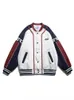 Vintage Y2K Letter broderad jacka Coat Mens Street Trend Wild Pilot Baseball Uniform Par Casual Loose Racer 240320