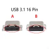 5st/Lot USB 3.1 SMD 90 graders laddningskontakt Contector Type C 16 Pin 0,8 1,6 mm för laddningsbryggans hamnuttag