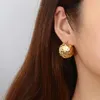 Stud Earrings Gold Color Stainless Steel Ball For Women Jewelry Anti Allergy Metal Beads Ear Gift Accessories