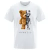 Grappige teddybeer robot t-shirt robotbeer heren korte mouw mode casual kleding zomer katoen katoen met extra grote straat t-shirts 240409