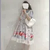 Casual jurken 2024 COSPLAY -stijl Japanse lolita jurk y2k girls aardbei jsk dames harajuku mouwloze schattige vestidos