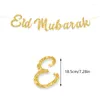 파티 장식 골드 반짝이는 Eid Mubarak 배너 중동 문 축제 용품