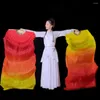 Dekorativa figurer 150 cm längd dubbelsidig satinfläkt Belly Dancing Gradient Long Color Fans Practice Dancer Props Chinese Silk Dance