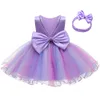 Baby Christmas Costume Christening Princess Dress For Girls Wedding Kids Infant 1st Birthday Party born Clothes 240407