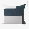 Pillow Original Model Room Sofa Blue Gray Patch Stitching Square Bedroom Outdoor Garden Pillowcase