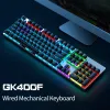 Keyboards SHUIZHIXIN GK400F Mechanical Wired Keyboard gaming Punk keyboard usb wired Game 104 Keys Mixed Light for HP Office PC Gamer