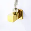 Brass Titanium g1/2 toilet flush Solid Brass Quarter Turn Polished Chrome angle valve black Bathroom accessories