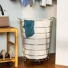 Sac à linge Chrome Wire Rolling Hamper