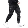 Pantalon masculin 2024 Ribbons de mode Fashion Streetwear Harem Hip Hop Pantalons décontractés Joggers Male Pant de danse Male Drop Abz266