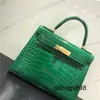 Handbag Crocodile Leather 7A Quality 25cm women real brand wax wholesale83RX6401