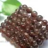 Miehan Natural Genuine Rare Red Auralite 23 Quartz 보석 제작을위한 부드러운 둥근 팔찌 구슬