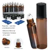 Depolama Şişeleri Mini 12 PCS Amber boş cam silindir üzerinde rulo Esansiyel Yağ Parfüm Deodorant kapları için 10ml